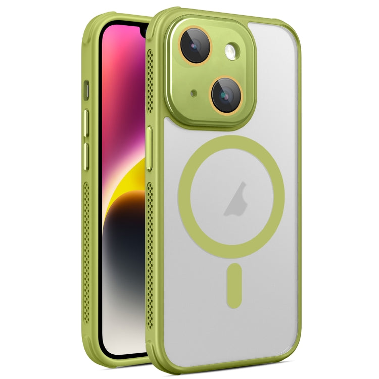 For iPhone 14 Hardware Side Cooling Skin Feel Frosted MagSafe Magnetic Phone Case with Lens Film