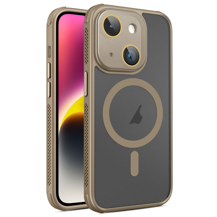 For iPhone 14 Hardware Side Cooling Skin Feel Frosted MagSafe Magnetic Phone Case with Lens Film