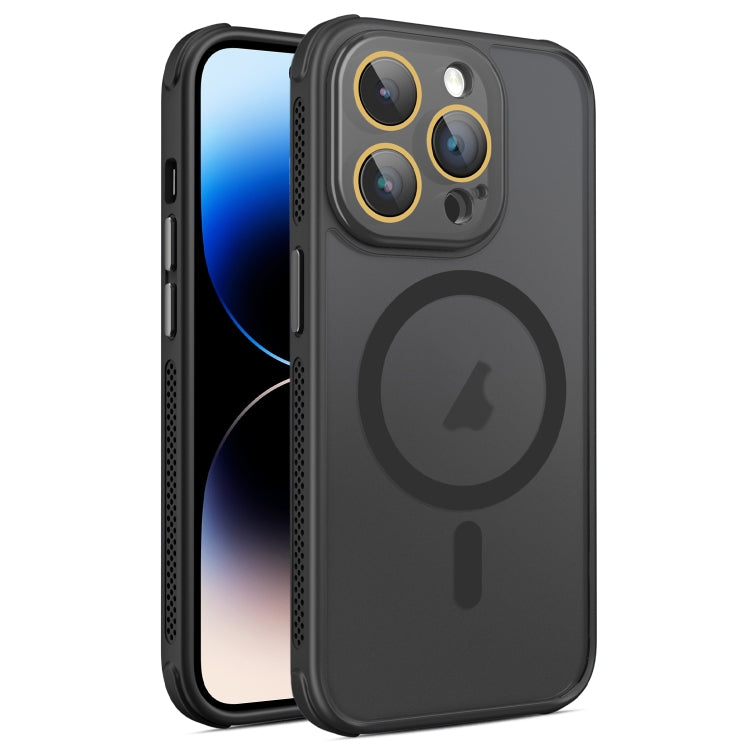 For iPhone 14 Pro Hardware Side Cooling Skin Feel Frosted MagSafe Magnetic Phone Case with Lens Film