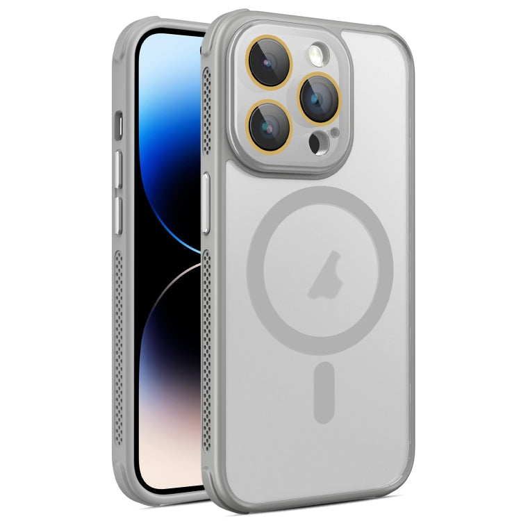 For iPhone 14 Pro Hardware Side Cooling Skin Feel Frosted MagSafe Magnetic Phone Case with Lens Film