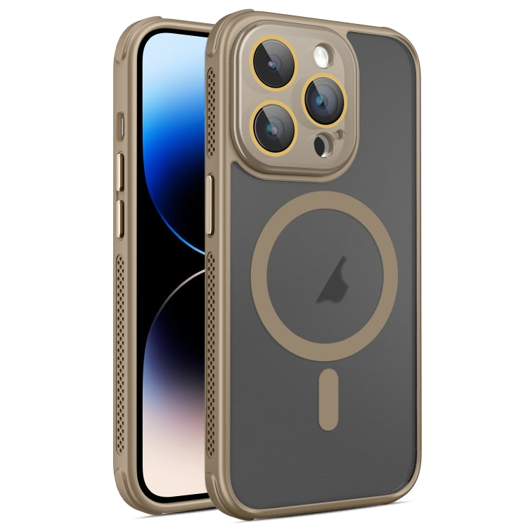 For iPhone 14 Pro Hardware Side Cooling Skin Feel Frosted MagSafe Magnetic Phone Case with Lens Film