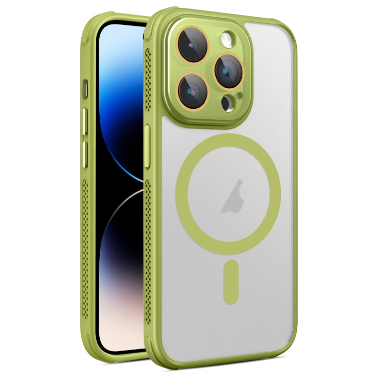 For iPhone 14 Pro Max Hardware Side Cooling Skin Feel Frosted MagSafe Magnetic Phone Case with Lens Film