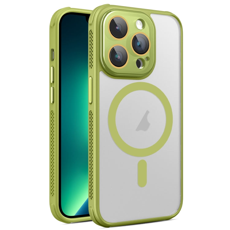For iPhone 13 Pro Max Hardware Side Cooling Skin Feel Frosted MagSafe Magnetic Phone Case with Lens Film