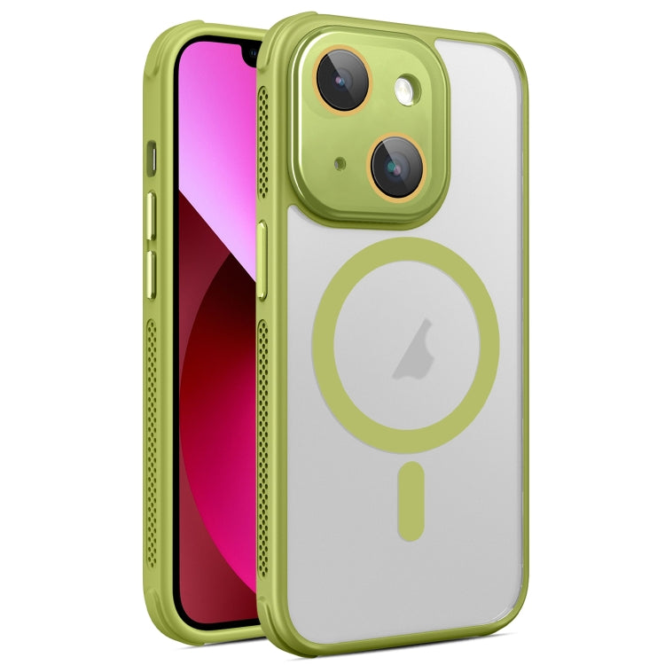 For iPhone 13 Hardware Side Cooling Skin Feel Frosted MagSafe Magnetic Phone Case with Lens Film