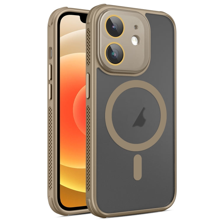 For iPhone 12 Hardware Side Cooling Skin Feel Frosted MagSafe Magnetic Phone Case with Lens Film