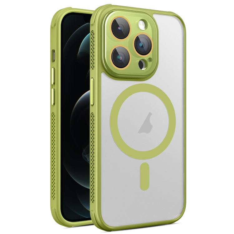 For iPhone 12 Pro Max Hardware Side Cooling Skin Feel Frosted MagSafe Magnetic Phone Case with Lens Film