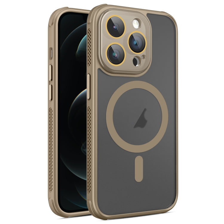 For iPhone 12 Pro Max Hardware Side Cooling Skin Feel Frosted MagSafe Magnetic Phone Case with Lens Film