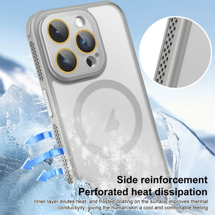 For iPhone 14 Hardware Side Cooling Skin Feel Frosted MagSafe Magnetic Phone Case with Lens Film
