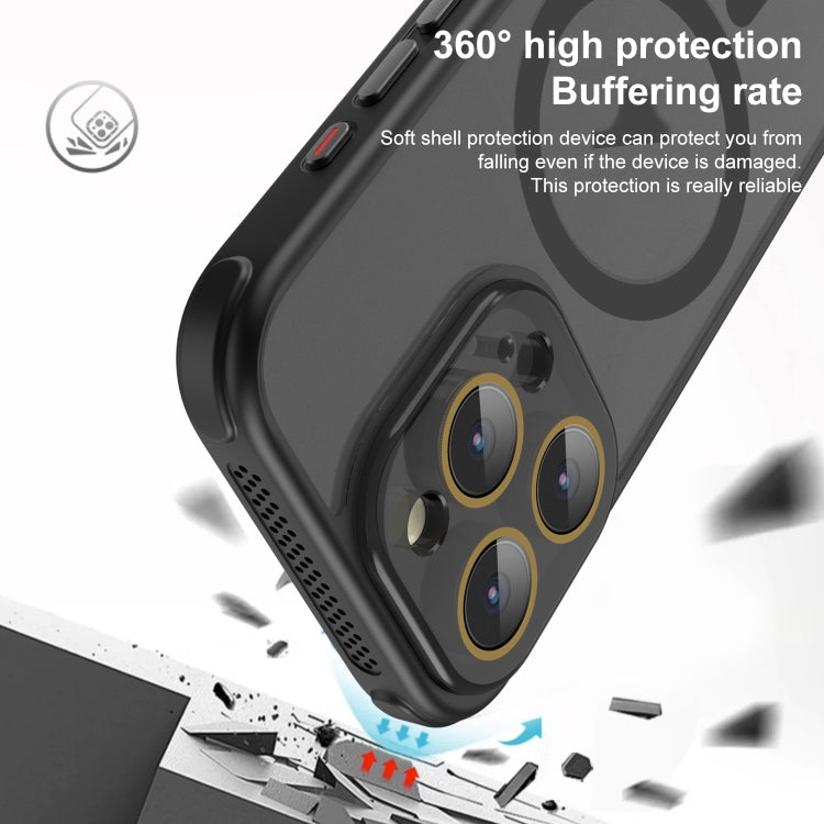 For iPhone 16 Pro Hardware Side Cooling Skin Feel Frosted MagSafe Magnetic Phone Case with Lens Film