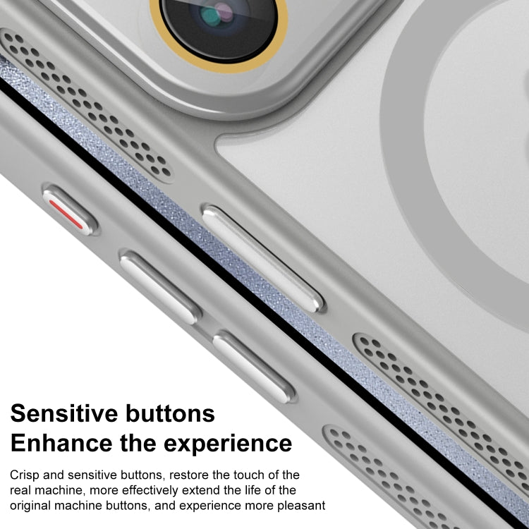 For iPhone 15 Plus Hardware Side Cooling Skin Feel Frosted MagSafe Magnetic Phone Case with Lens Film