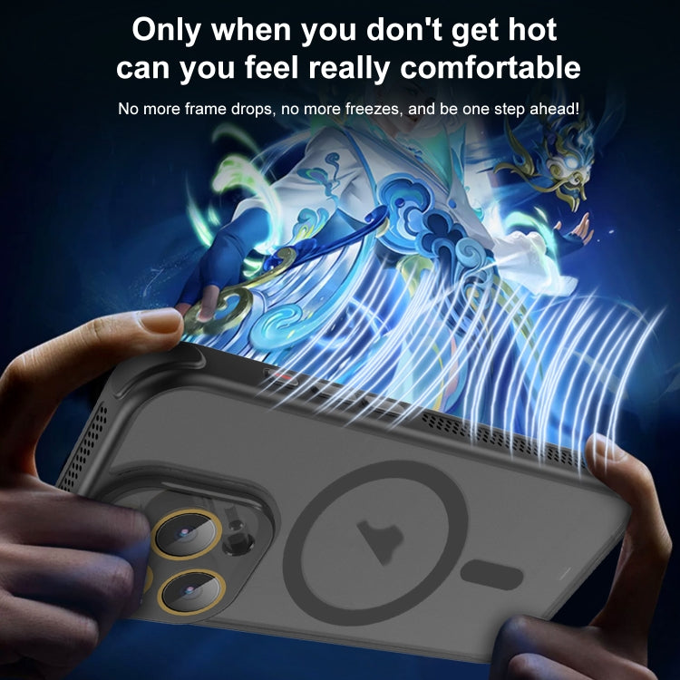 For iPhone 14 Plus Hardware Side Cooling Skin Feel Frosted MagSafe Magnetic Phone Case with Lens Film