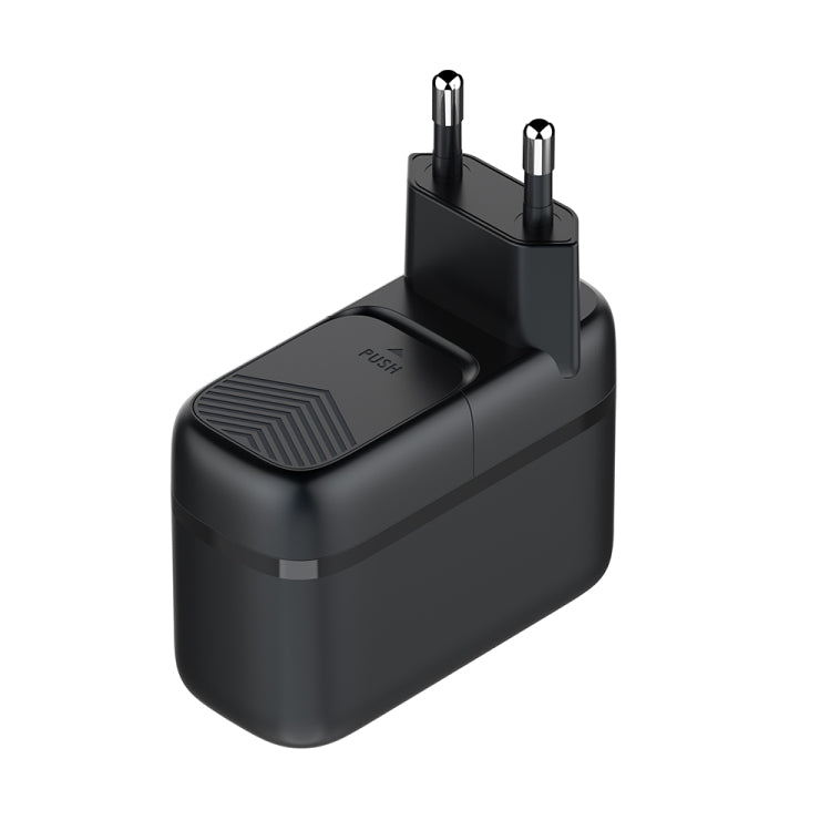 LDNIO Q366 65W USB + Dual Type-C Port Charger with 1m USB-C / Type-C to USB-C / Type-C Data Cable, Plug Type:EU Plug - Black