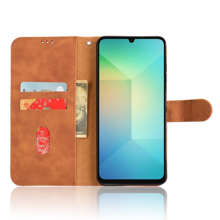 For Samsung Galaxy A06 Skin Feel Magnetic Flip Leather Phone Case
