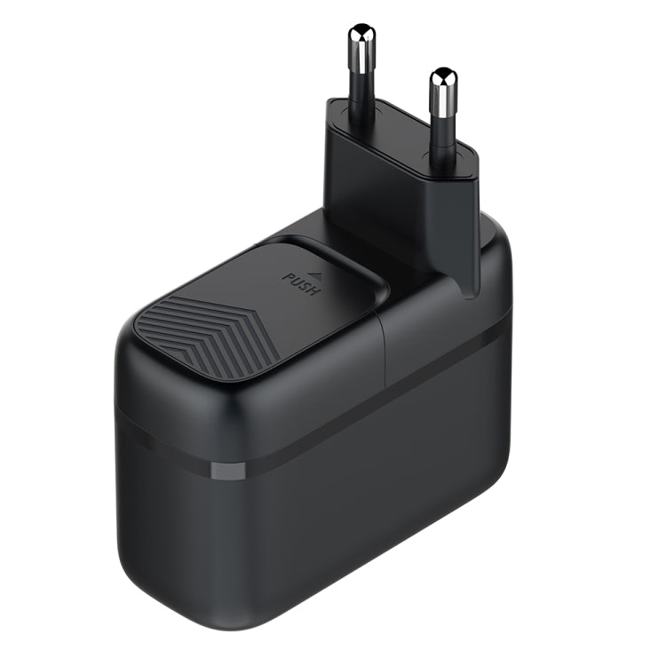 LDNIO Q367 65W GaN 3 x USB-C / Type-C Interface Charger with 1m USB-C / Type-C to USB-C / Type-C Data Cable, Plug Type:EU Plug - Black