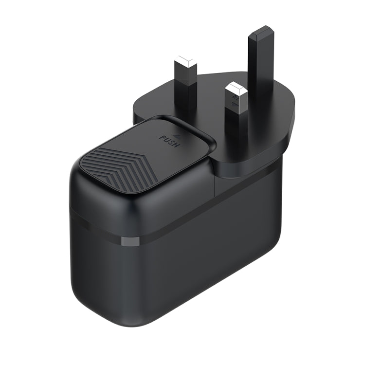LDNIO Q367 65W GaN 3 x USB-C / Type-C Interface Charger with 1m USB-C / Type-C to USB-C / Type-C Data Cable, Plug Type:UK Plug - Black
