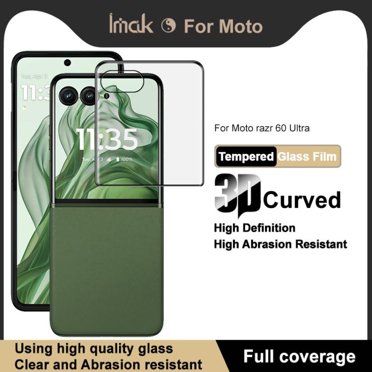 For Motorola Razr 60 Ultra imak 3D Curved Full Rear Screen Tempered Glass Film