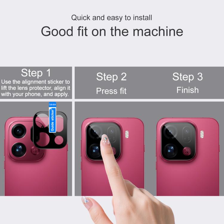 For OPPO Find X9 Pro imak Rear Camera Lens Glass Film Black Version