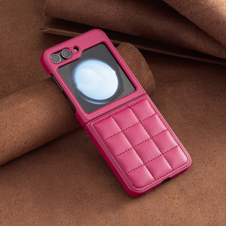 For Samsung Galaxy Z Flip6 / Flip7 FE Square-shaped Leather Back Cover Phone Case