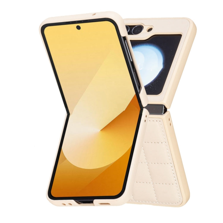 For Samsung Galaxy Z Flip6 / Flip7 FE Square-shaped Leather Back Cover Phone Case