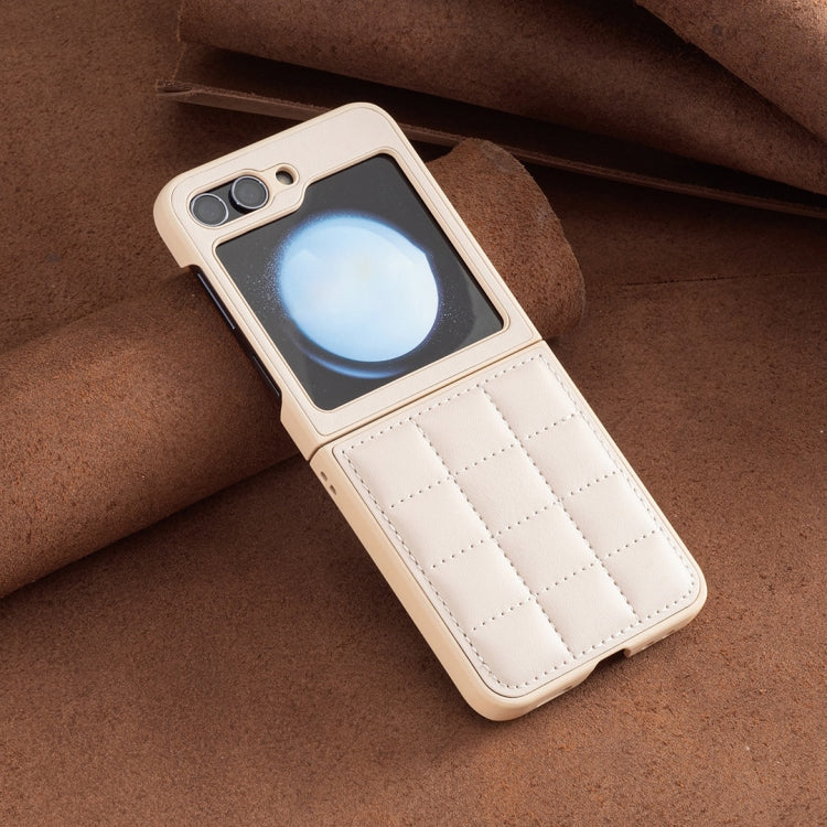 For Samsung Galaxy Z Flip6 / Flip7 FE Square-shaped Leather Back Cover Phone Case