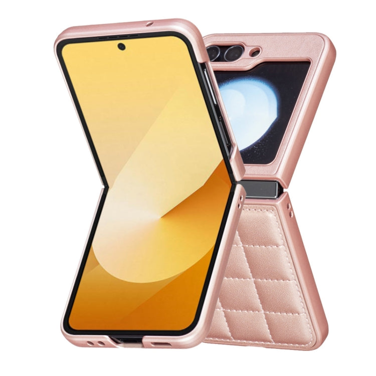 For Samsung Galaxy Z Flip6 / Flip7 FE Square-shaped Leather Back Cover Phone Case