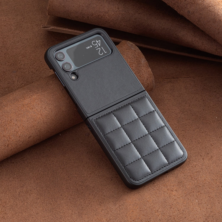 For Samsung Galaxy Z Flip4 Square-shaped Leather Back Cover Phone Case