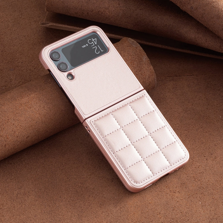 For Samsung Galaxy Z Flip4 Square-shaped Leather Back Cover Phone Case