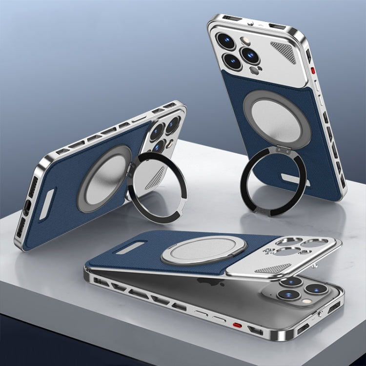 For iPhone 13 Pro Max Metal Snap Buckle 360 Degree Rotating MagSafe Magnetic Holder Phone Case