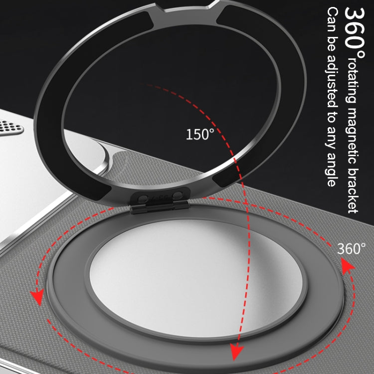 For iPhone 14 Metal Snap Buckle 360 Degree Rotating MagSafe Magnetic Holder Phone Case