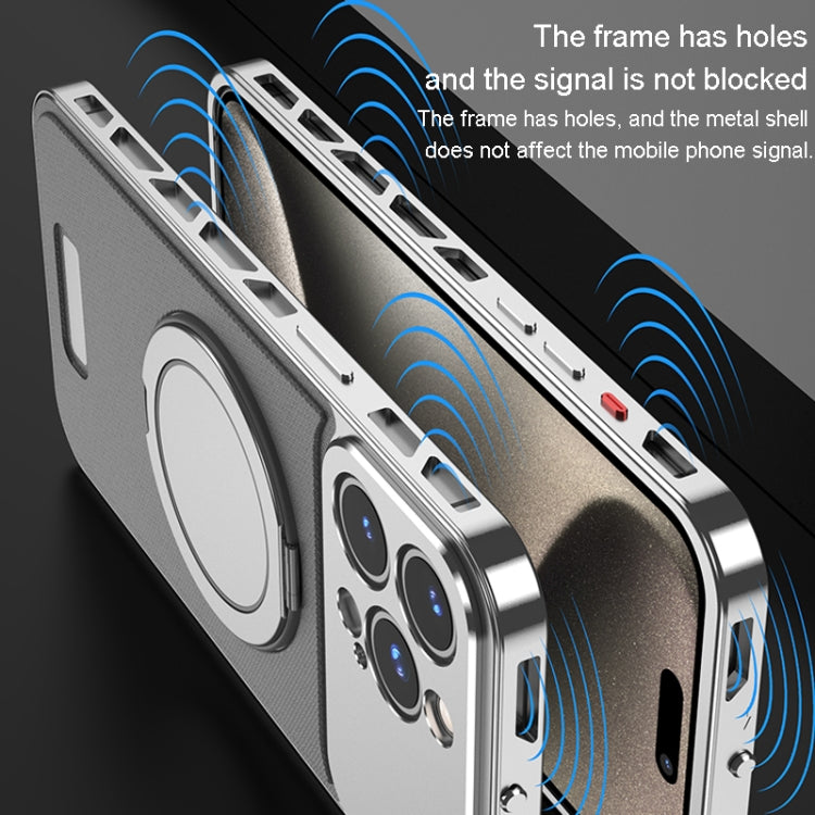 For iPhone 13 Pro Metal Snap Buckle 360 Degree Rotating MagSafe Magnetic Holder Phone Case
