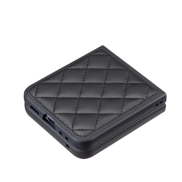 For Samsung Galaxy Z Flip5 Rhombus-shaped Leather Back Cover Phone Case