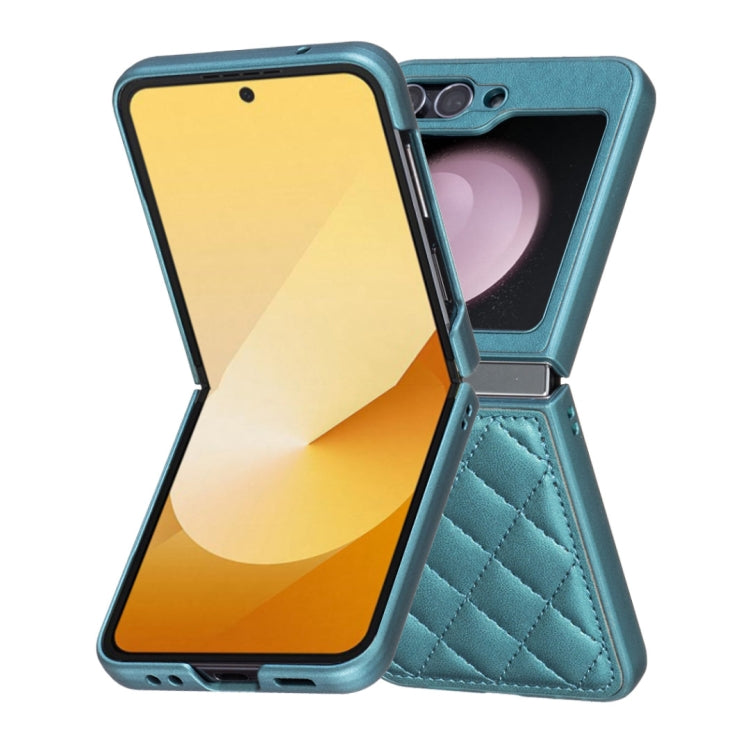 For Samsung Galaxy Z Flip5 Rhombus-shaped Leather Back Cover Phone Case
