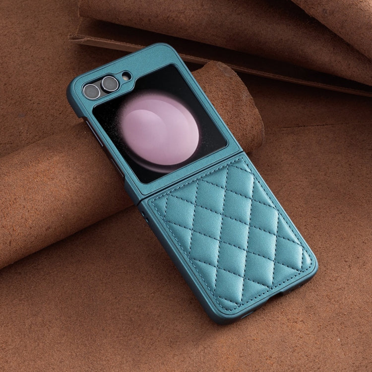 For Samsung Galaxy Z Flip5 Rhombus-shaped Leather Back Cover Phone Case