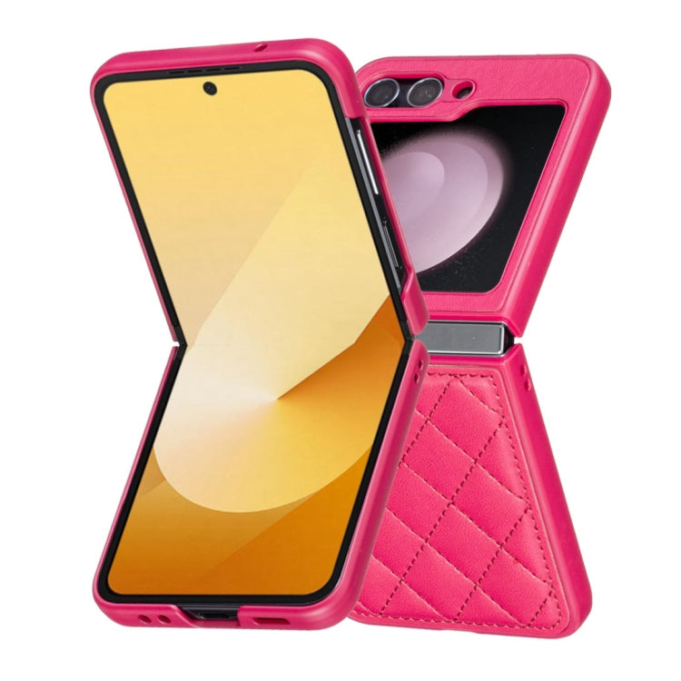 For Samsung Galaxy Z Flip5 Rhombus-shaped Leather Back Cover Phone Case