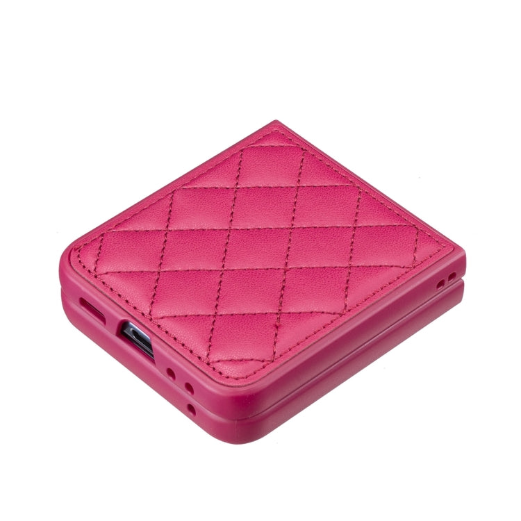 For Samsung Galaxy Z Flip5 Rhombus-shaped Leather Back Cover Phone Case