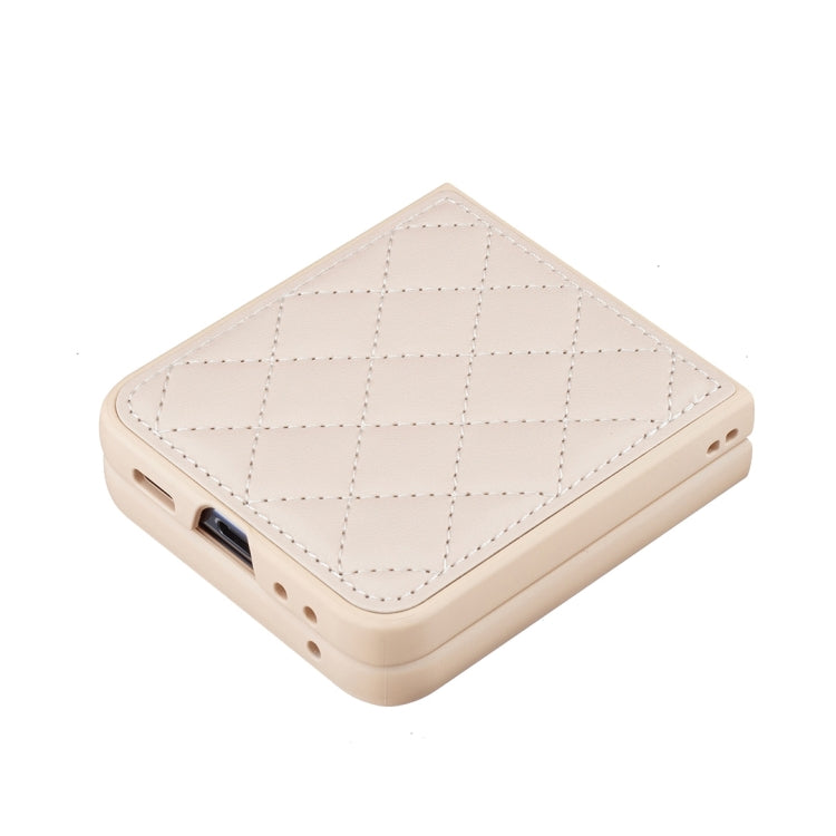 For Samsung Galaxy Z Flip5 Rhombus-shaped Leather Back Cover Phone Case
