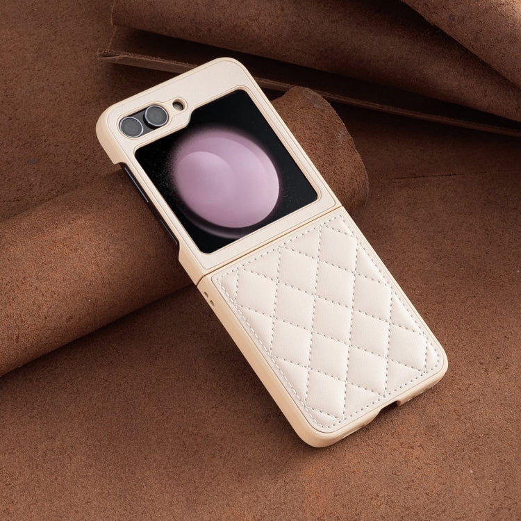 For Samsung Galaxy Z Flip5 Rhombus-shaped Leather Back Cover Phone Case