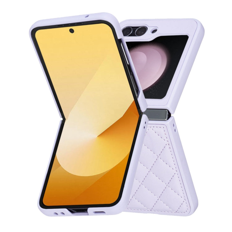 For Samsung Galaxy Z Flip5 Rhombus-shaped Leather Back Cover Phone Case