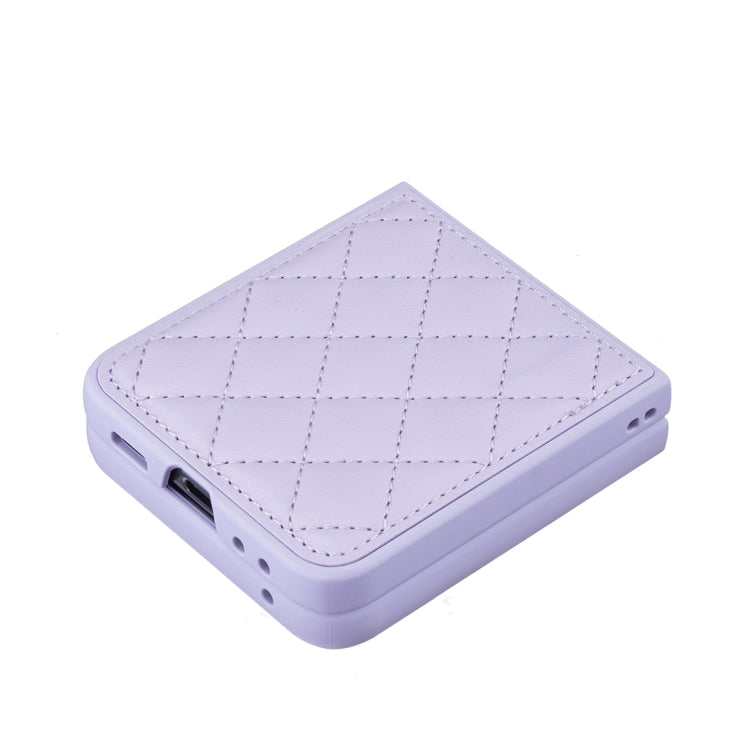 For Samsung Galaxy Z Flip5 Rhombus-shaped Leather Back Cover Phone Case