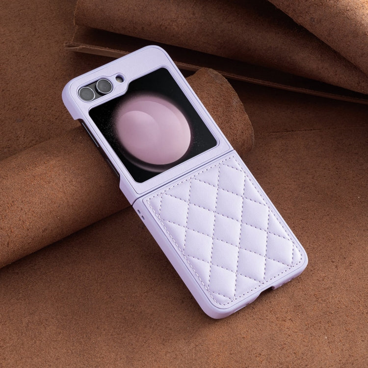 For Samsung Galaxy Z Flip5 Rhombus-shaped Leather Back Cover Phone Case