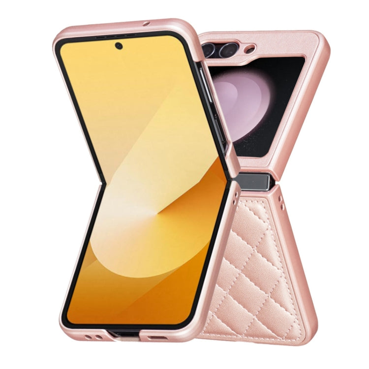 For Samsung Galaxy Z Flip5 Rhombus-shaped Leather Back Cover Phone Case