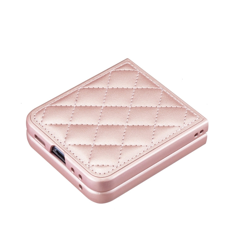 For Samsung Galaxy Z Flip5 Rhombus-shaped Leather Back Cover Phone Case