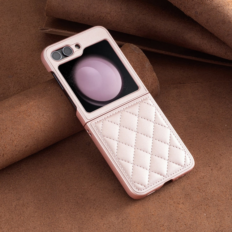 For Samsung Galaxy Z Flip5 Rhombus-shaped Leather Back Cover Phone Case