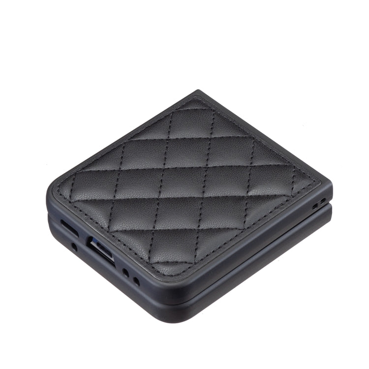For Samsung Galaxy Z Flip4 Rhombus-shaped Leather Back Cover Phone Case