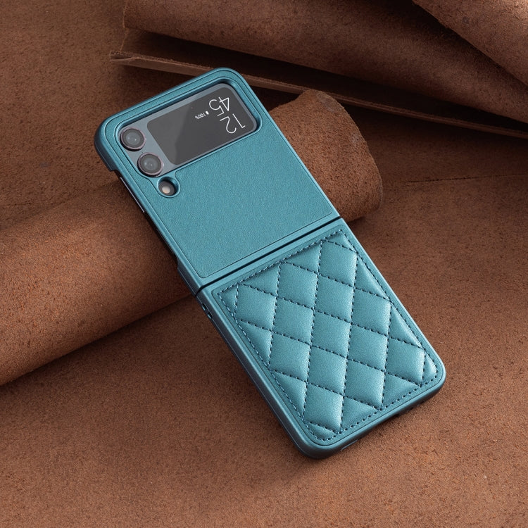 For Samsung Galaxy Z Flip4 Rhombus-shaped Leather Back Cover Phone Case