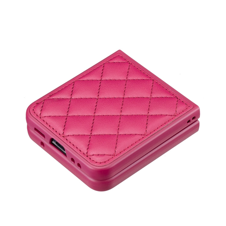 For Samsung Galaxy Z Flip4 Rhombus-shaped Leather Back Cover Phone Case