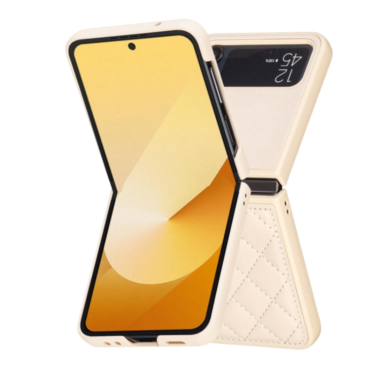 For Samsung Galaxy Z Flip4 Rhombus-shaped Leather Back Cover Phone Case