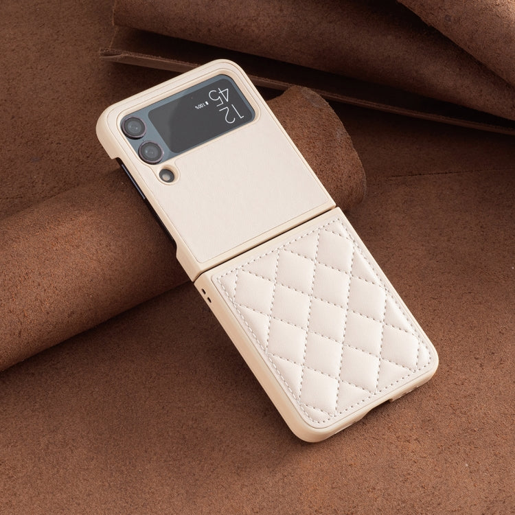 For Samsung Galaxy Z Flip4 Rhombus-shaped Leather Back Cover Phone Case