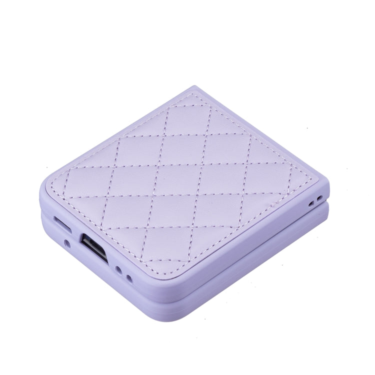 For Samsung Galaxy Z Flip4 Rhombus-shaped Leather Back Cover Phone Case