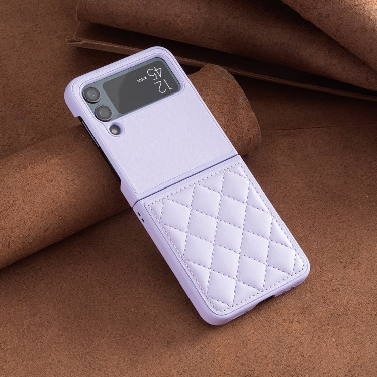 For Samsung Galaxy Z Flip4 Rhombus-shaped Leather Back Cover Phone Case